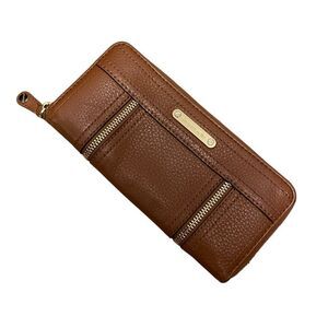 Michael Kors Moxley Zip Around Leather Wallet Deep Tan